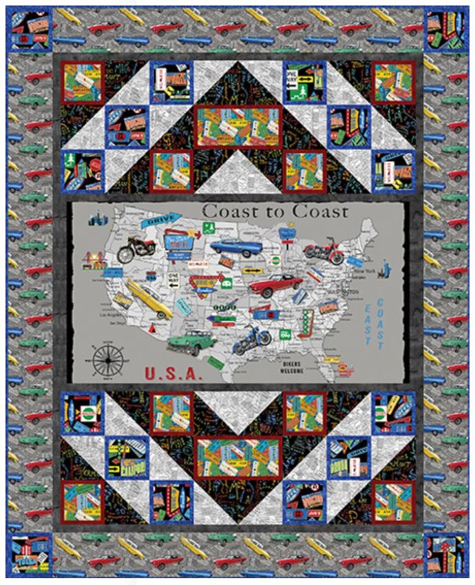 Coast to Coast Panel Quilt, Blank Quilting