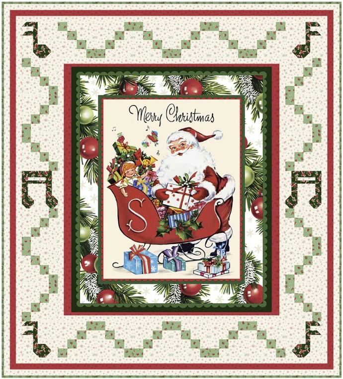 Merry Melody Christmas Panel, Free Pattern