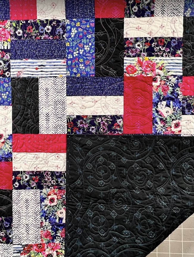 Aquarelle Dark Sample Quilt, Featuring Aquarelle from Art Gallery Fabrics