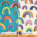 Paper Rainbows Turquoise, Happy by Carrie Bloomston, Windham Fabrics