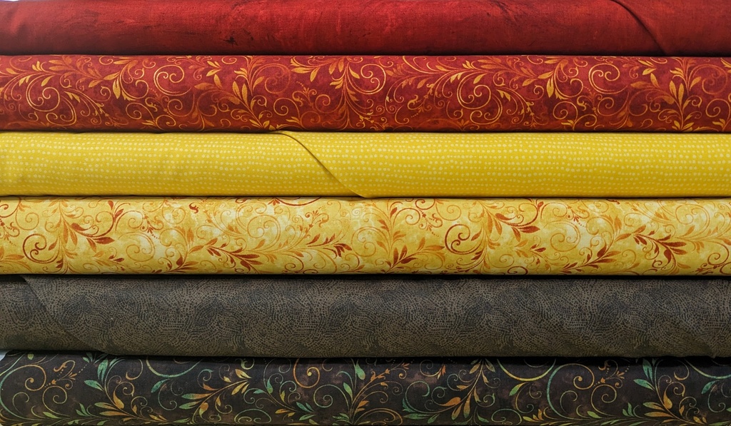 Fall Into Autumn, mixed with other cotton fabrics, StudioE Fabric