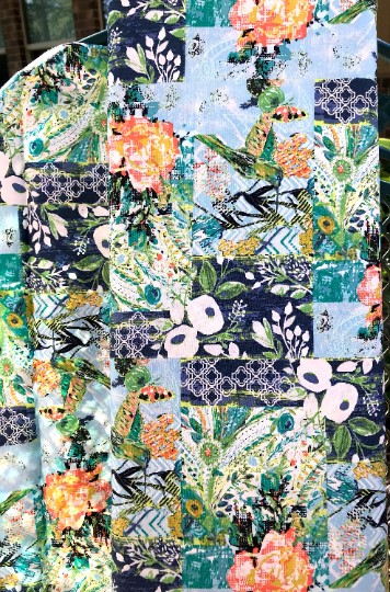 Collage Poise Deco, Hummingbird, Floral Cotton, Bari J, Art Gallery Fabrics