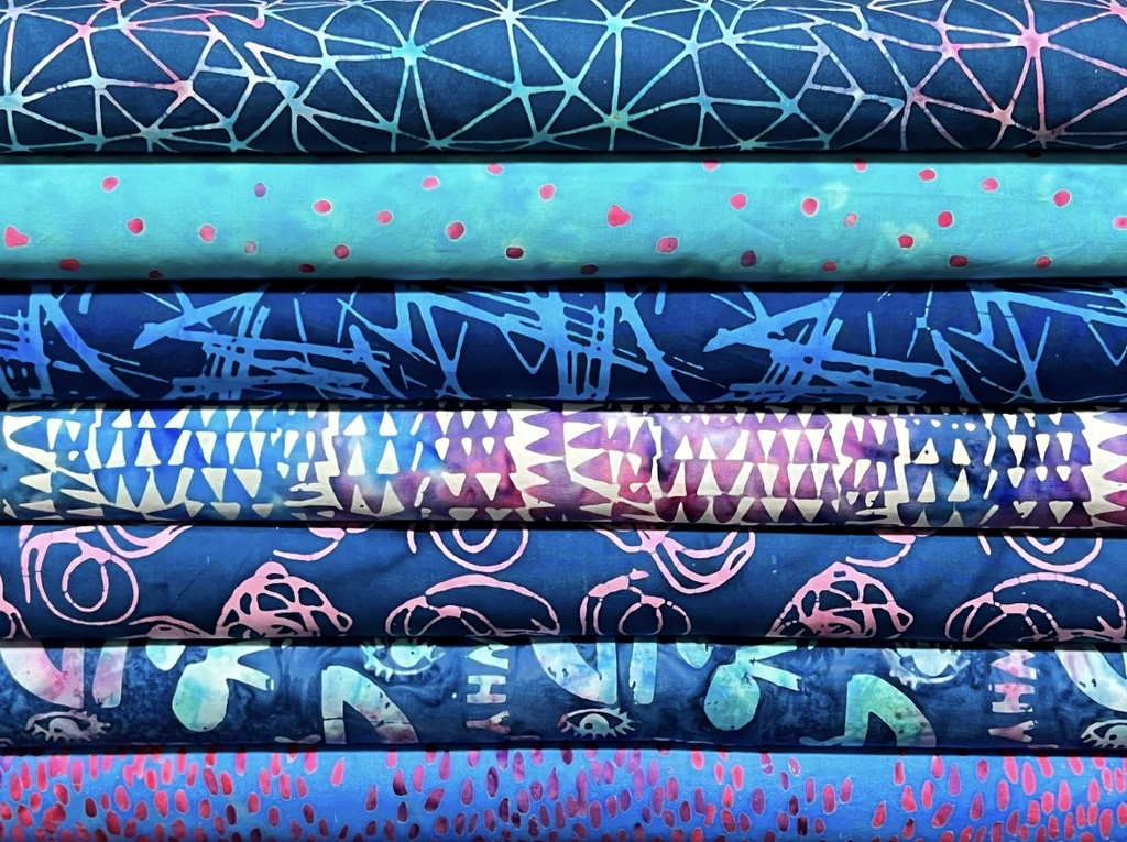 Indigo Batik Scraps, Found, Carrie Bloomston, Anthology Fabrics