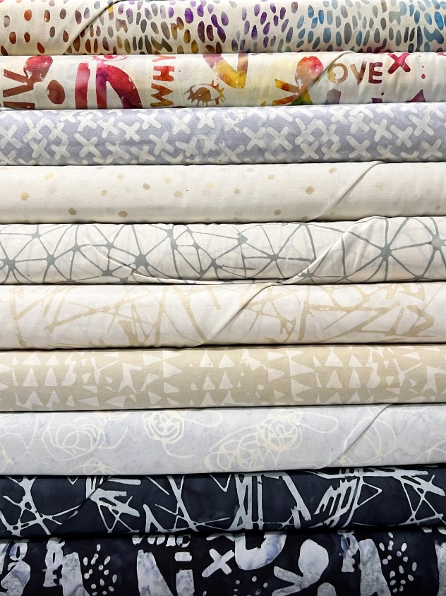 Neutral Found Batiks, Carrie Bloomston, Anthology Fabrics