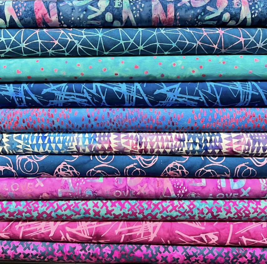 Orchid Batik X'S, Found, Carrie Bloomston, Anthology Fabrics