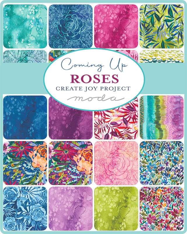 Coming Up Roses Charm Pack, 5x5 Charm 42pcs, Moda Fabrics