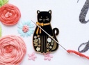 Black Cat Magnetic Needle Minder, Beverly McCullough, Flamingo Toes