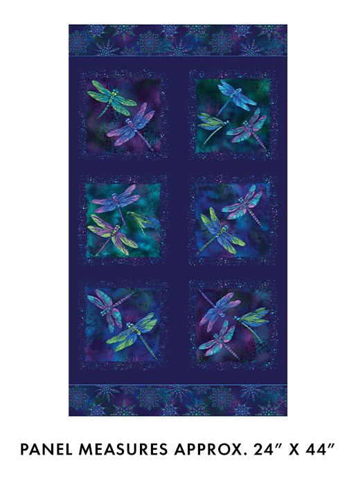 On Dragonfly Wings Panel, Ann Lauer, Benartex Fabric