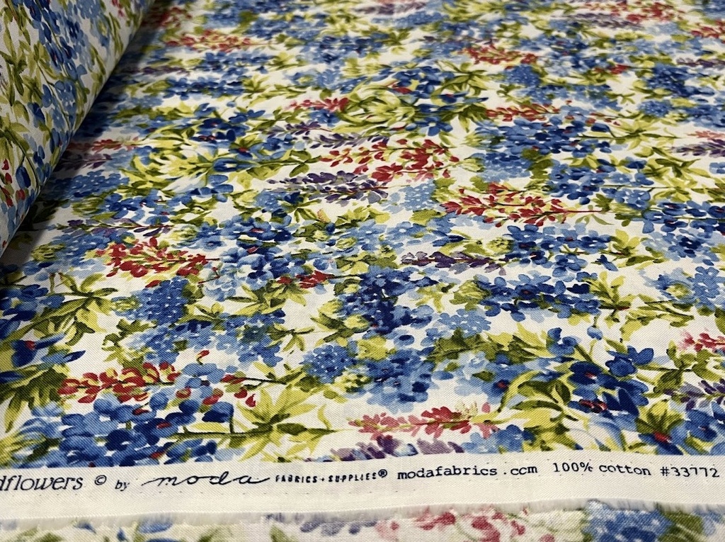 Bluebonnets Florals, Wildflowers, Moda Fabrics