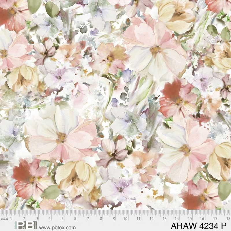 Watercolor Floral, ARAW-04234, 108" Wide Fabric, P&B Textiles