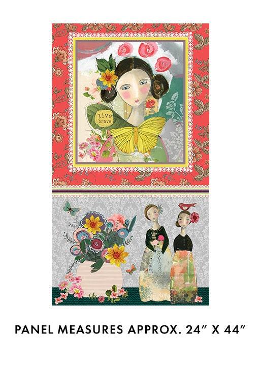 A Beautiful Life Panel, Kelly Rae Roberts, Cotton Fabric, Benartex Fabric