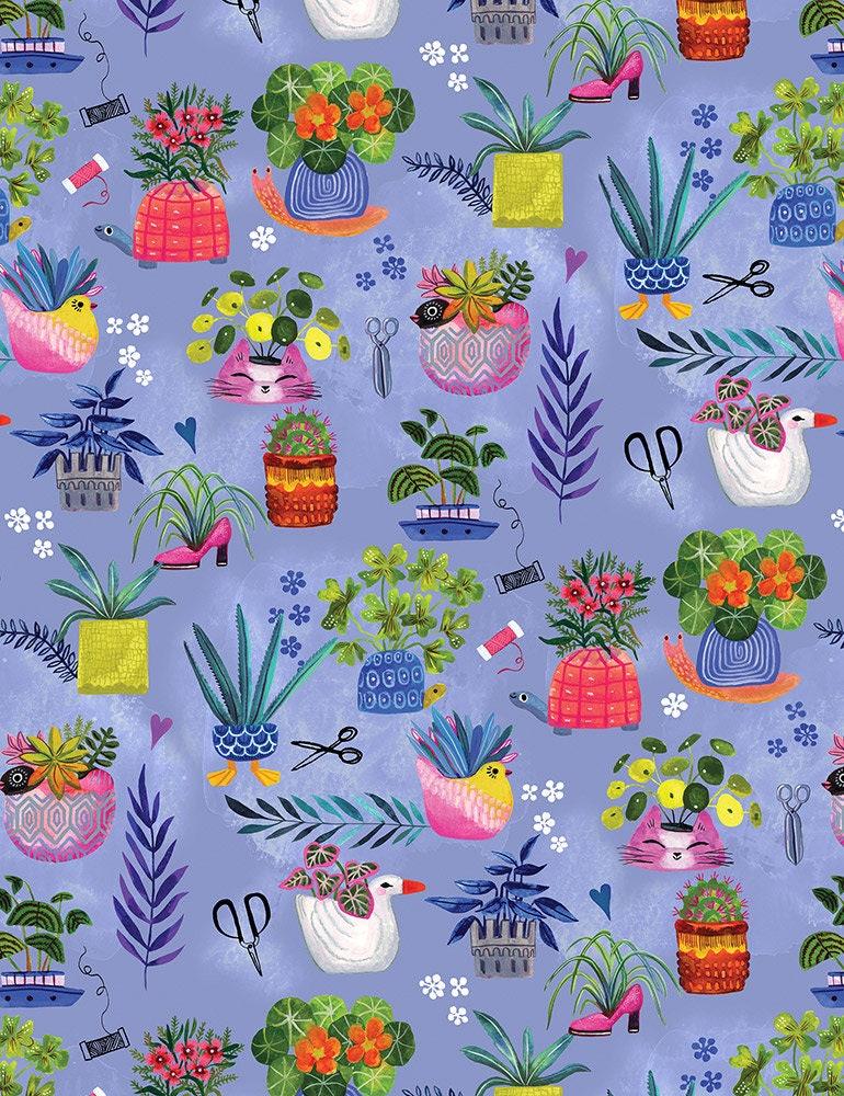 Animal Planter Fabric, Sew Mischievous, Miriam Bos, Dear Stella, STELLA-DMB2028