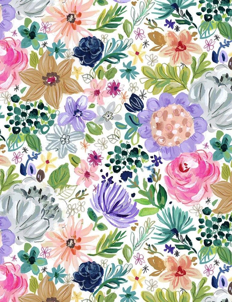 Aquarius Zodiac Floral, Fabric by the Yard, August Wren, Dear Stella, STELLA-DJL2046