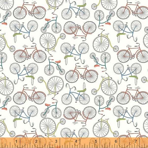 Bicycle Fabric, Be My Neighbor, Terri Degenkolb, Windham Fabrics