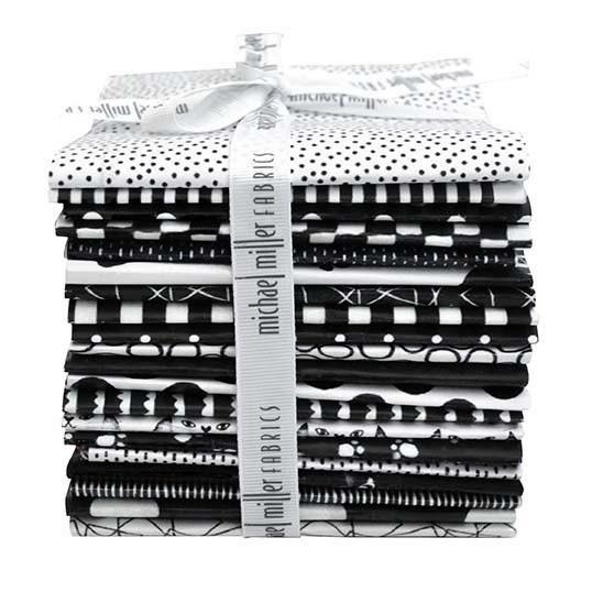 Black and White Fat Quarter Bundle, Michael Miller Fabrics