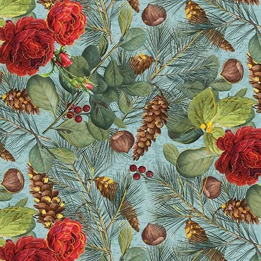 Botanical Christmas Floral, Kelly Rae Roberts, Benartex Fabrics