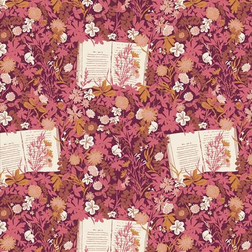 Floral Cotton Fabric, Pink Floral, Book Fabric, Sharon Holland Fabric, Fabric by the Yard, Art Gallery Fabric