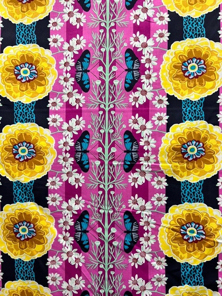 Floral Cotton Lawn, Vivacious, Natural Order Magenta, Anna Maria, Free Spirit Fabrics