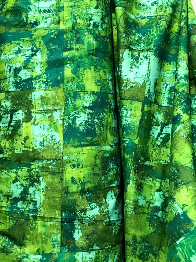 108in Green Abstract Wideback, Warehouse District, Leslie Tucker Jenison, Robert Kaufman Fabrics