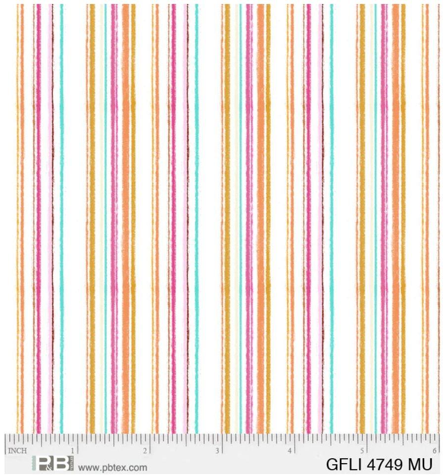 Multi Stripe Cotton Fabric, Eulalia Mejia, Garden Flight, P&B Textiles