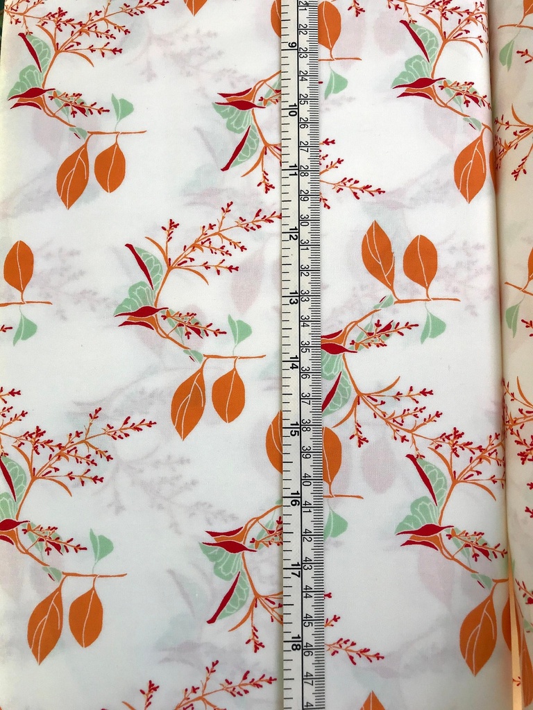 Orange Floral Cotton, Botanical, Bonnie Christine, Art Gallery Fabrics, Fabric by the Yard