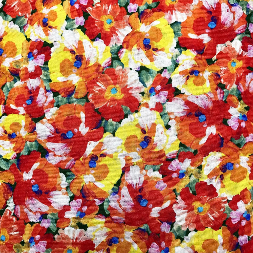 Painterly Petals, Summer, SRKD-20264-193, Cotton Quilting, Robert Kaufman Fabrics