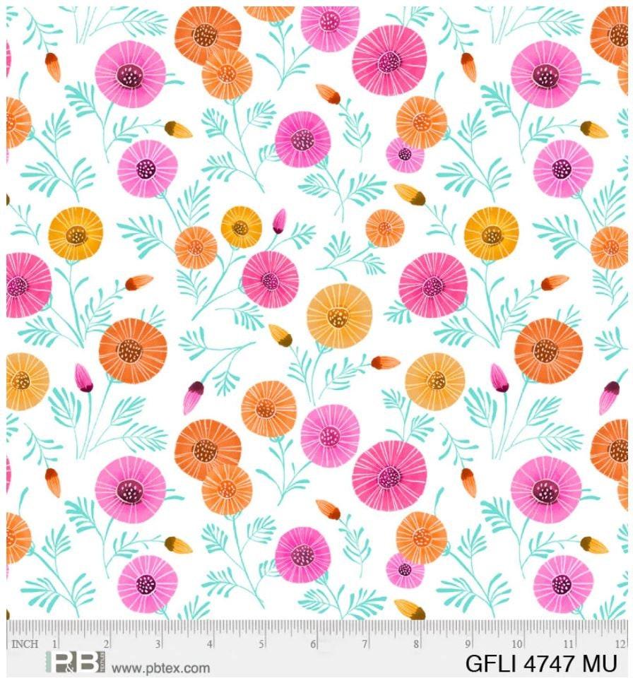 Pink Floral Cotton, Eulalia Mejia, Garden Flight, P&B Textiles