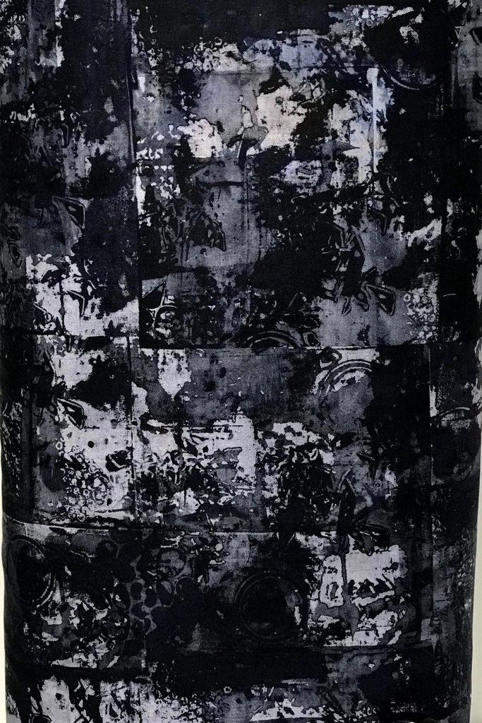 Remnant 108" Warehouse District Black, by Leslie Tucker Jenison, Robert Kaufman Fabrics