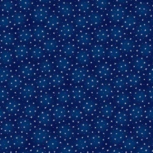 Small Stars, Blue Cotton Fabric, Starlet, Blank Fabric