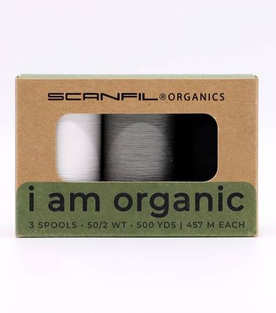 Scanfil Organic Cotton 50wt 3 Spool Thread Set Achromatics