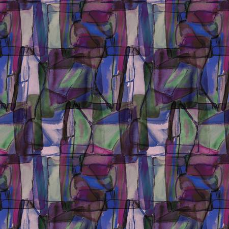 Reflections, Blue/Multi Painted Prism, Marta Cortese, Benartex Fabrics