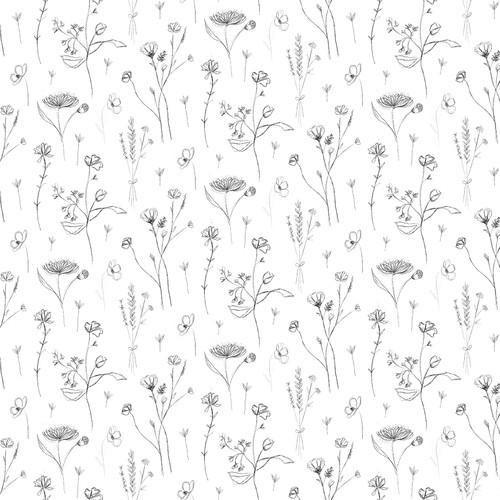 Sketched Floral, Jane Archer, Blank Fabric