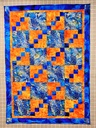 Painted Peacocks, 43" x 60", Sample Quilt