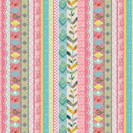 Lace Stripe Multi, A Heart Led Life, Kelly Rae Roberts, Benartex Fabrics