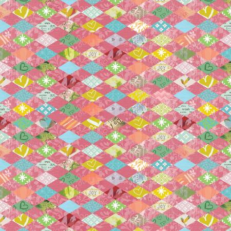 Painted Harlequin Coral, A Heart Led Life, Kelly Rae Roberts, Benartex Fabrics