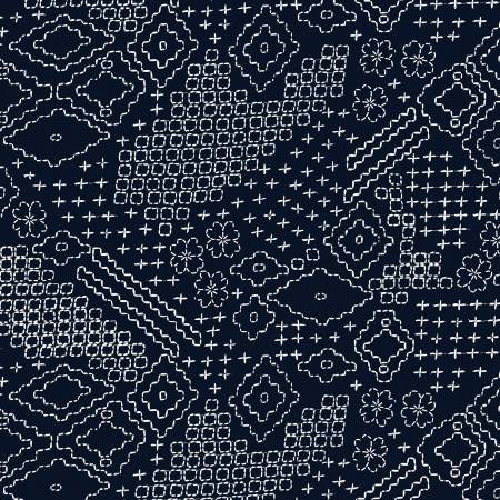 Indigo Sashiko 108in Wide, Windham Fabrics