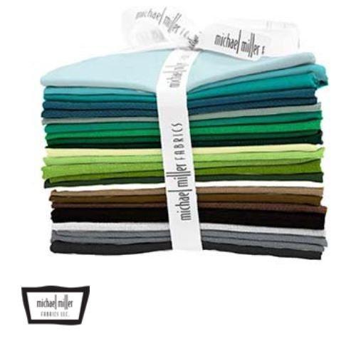 Cotton Conture - Rainforest Solid,  Fat Quarter Bundle, Michael Miller Fabrics