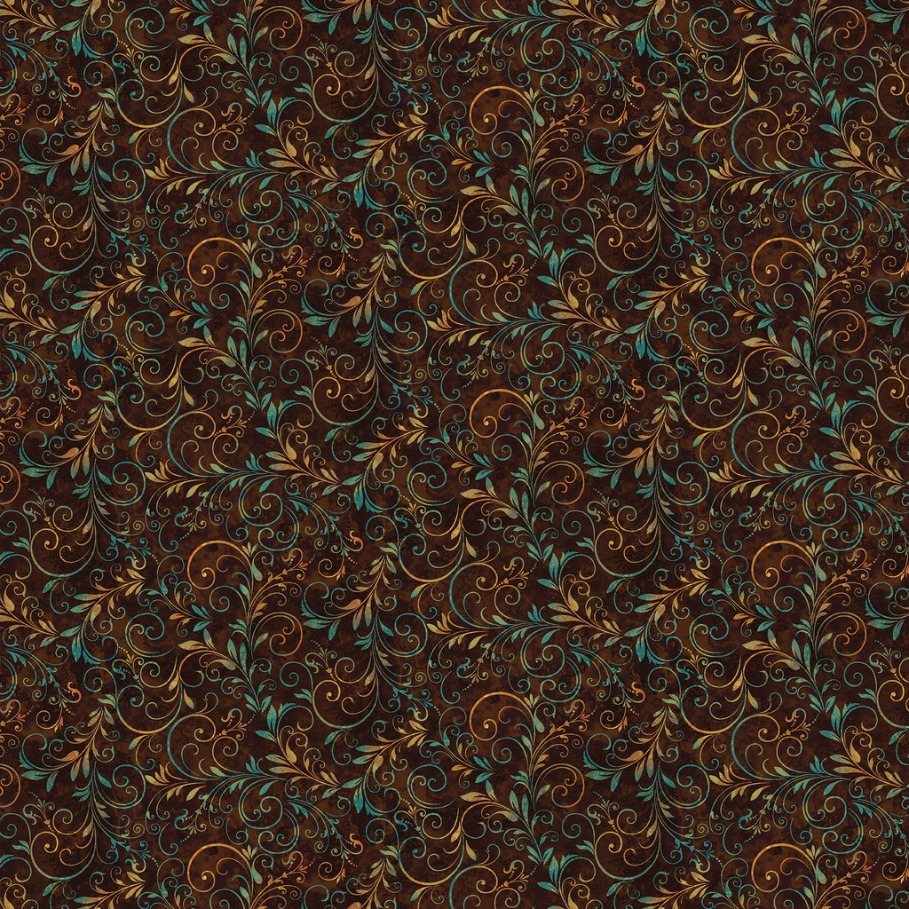 Fall Into Autumn, Brown Flourish, StudioE Fabric