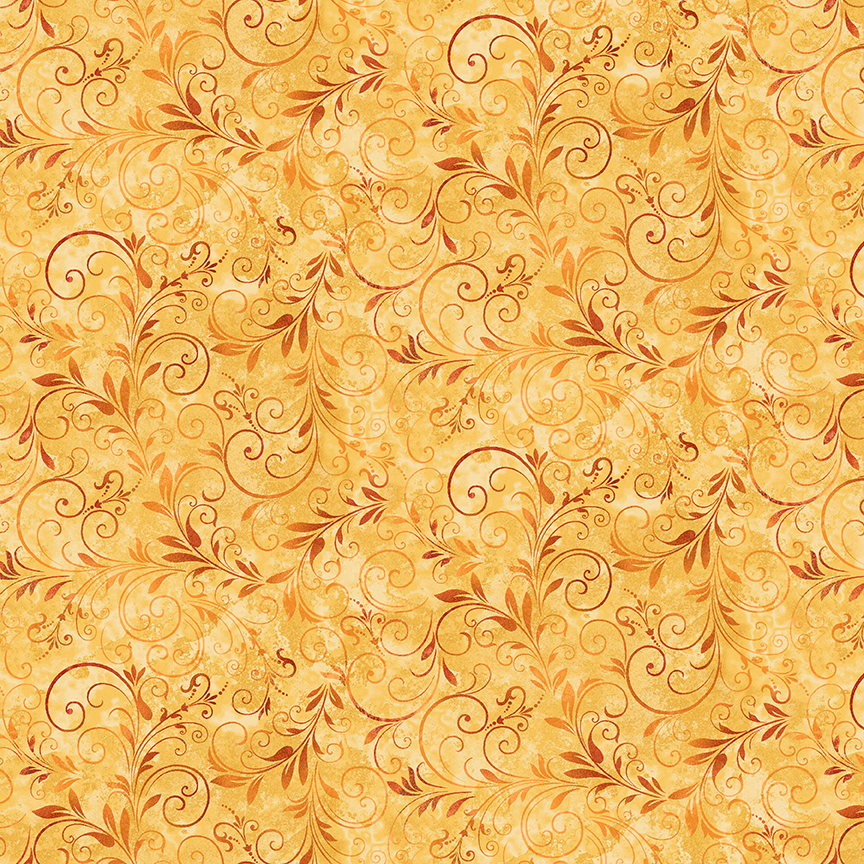 Fall Into Autumn, Yellow Flourish, StudioE Fabric