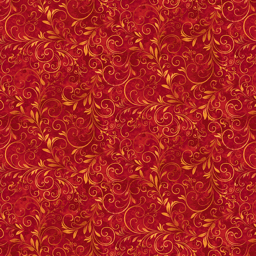 Fall Into Autumn, Red Flourish, StudioE Fabric