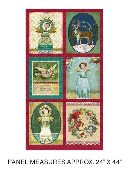 Christmas Magic Panel, Kelly Rae Roberts, Cotton Fabric, Benartex Fabric