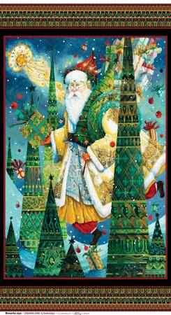 Santa Claus Panel, Christmas Spirit, David Galchutt, Benartex Fabrics