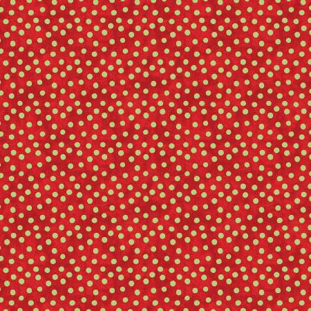 Red/Celery Dot Splendor, Christmas Spirit by David Galchutt, Benartex Fabrics