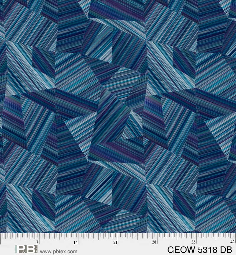 Geode Geometric Dark Blue, 108in Wide Backing, P&B Textiles