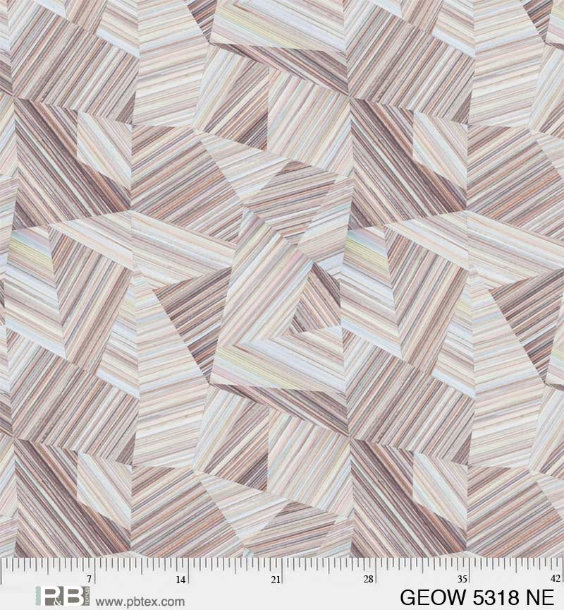 Geode Geometric Neutral, 108in Wide Backing, P&B Textiles