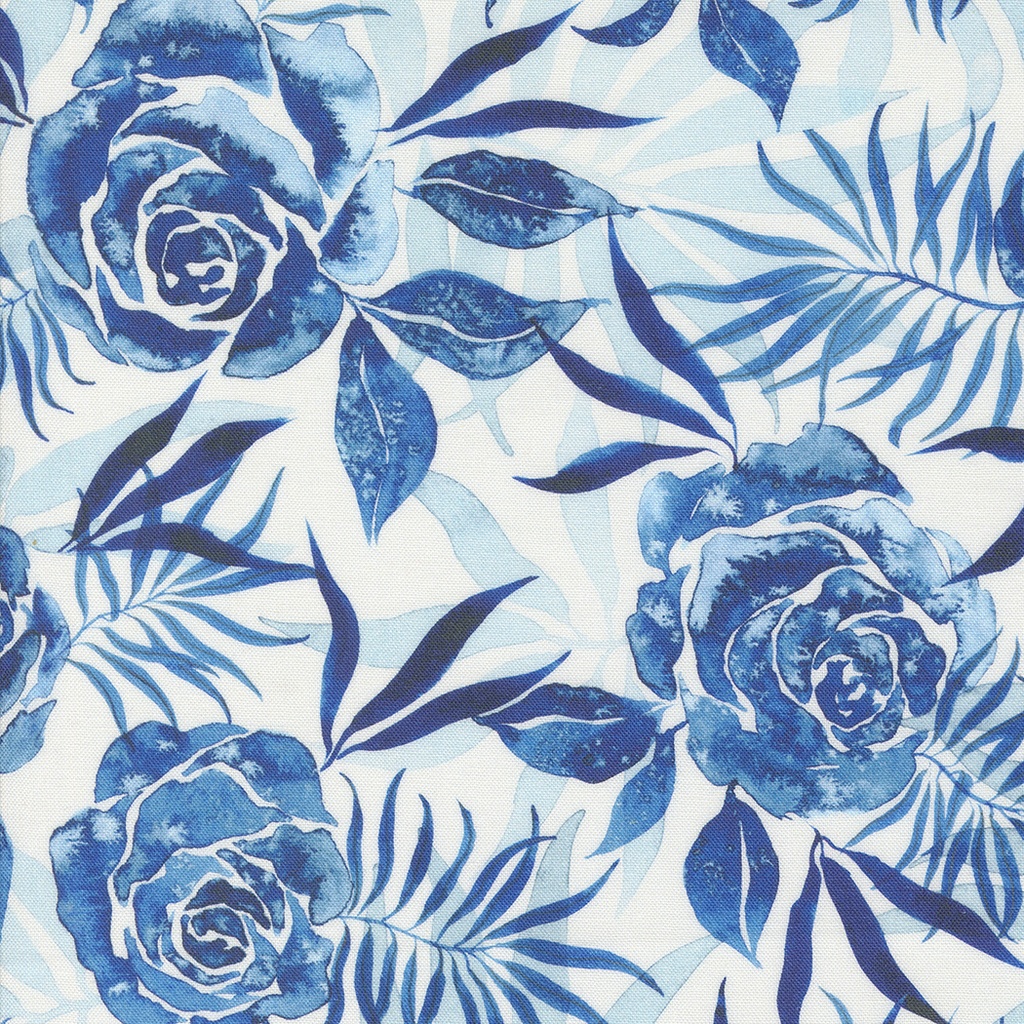 Prussian Rose Florals-Light Blue, Coming Up Roses, Create Joy Project, Moda Fabrics