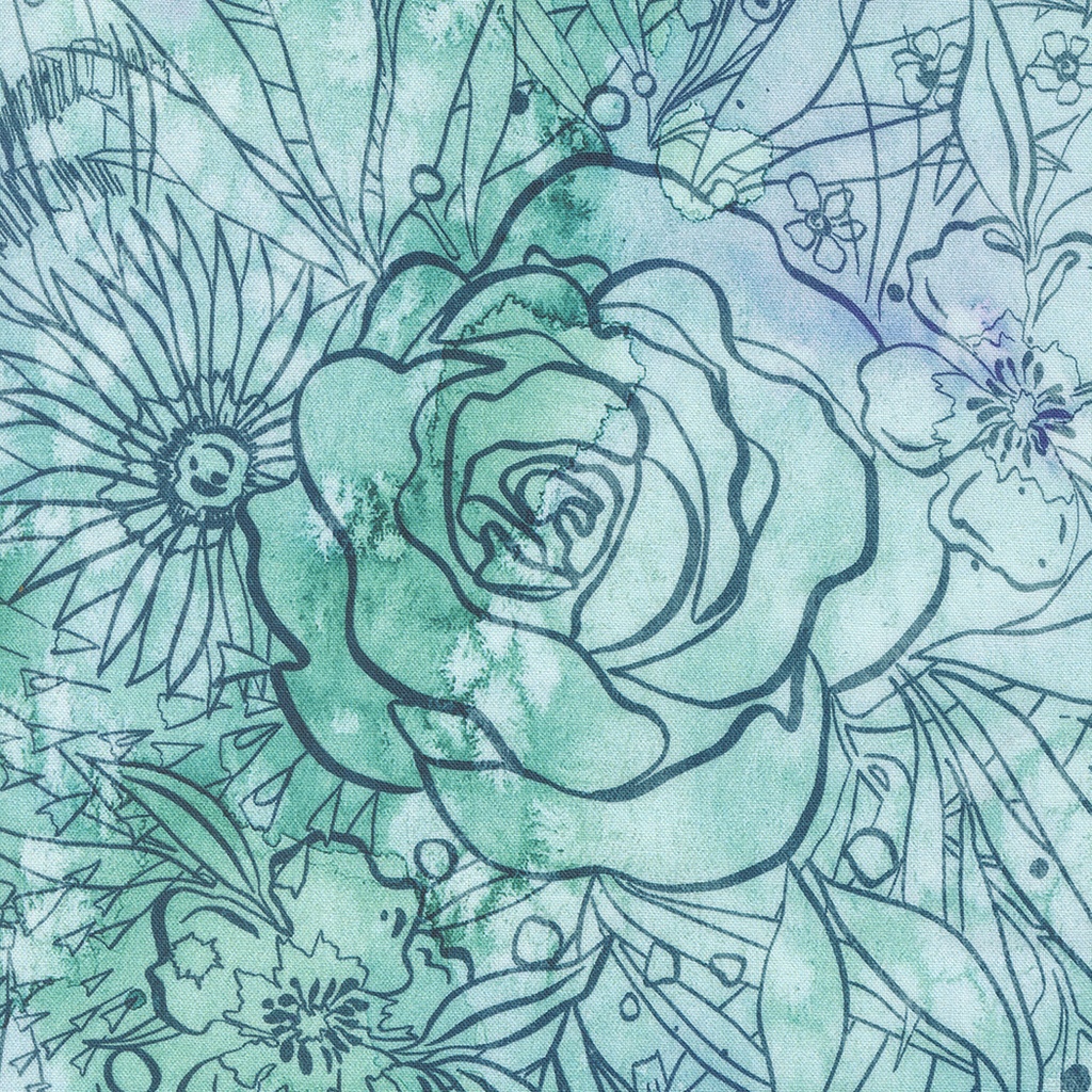 Their Garden Florals, Watercolor, Coming Up Roses, Create Joy Project, Moda Fabrics