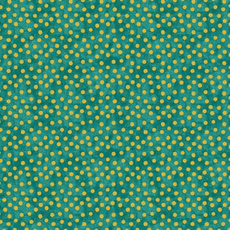 Teal/Gold Dot Splendor, Christmas Spirit by David Galchutt, Benartex Fabrics