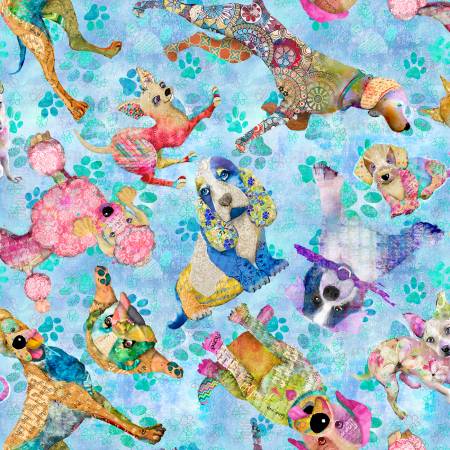 Packed Pups, Raise the Woof, Connie Haley, 3 Wishes Fabric