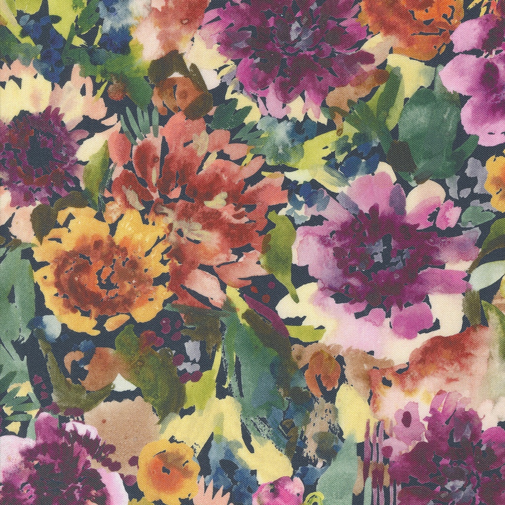 Watercolor Summer Florals, Floribunda, Create Joy Project, Moda Fabrics